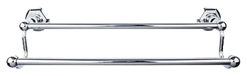 Edwardian Bath 30'' Double Towel Bar - Hex Backplate ED11PCB Polished Chrome