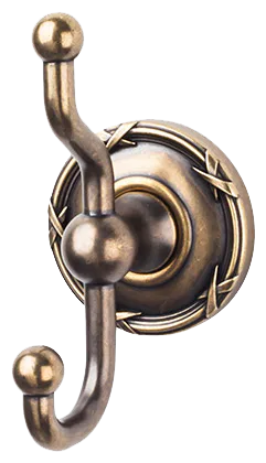 Edwardian Bath Double Hook - Ribbon Backplate ED2GBZE German Bronze