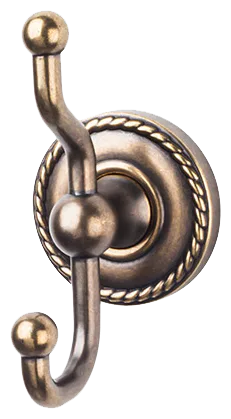 Edwardian Bath Double Hook - Rope Backplate ED2GBZF German Bronze
