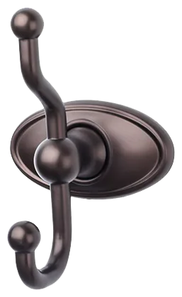 Edwardian Bath Double Hook - Oval Backplate ED2ORBC Oil Rubbed Bronze