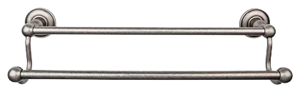Edwardian Bath 18'' Double Towel Bar - Plain Backplate ED7APD Antique Pewter