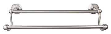 Edwardian Bath 18'' Double Towel Bar - Hex Backplate ED7BSNB Brushed Satin Nickel