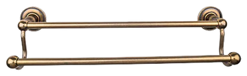 Edwardian Bath 18'' Double Towel Bar - Beaded Backplate ED7GBZA German Bronze
