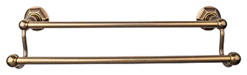 Edwardian Bath 18'' Double Towel Bar - Hex Backplate ED7GBZB German Bronze