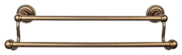 Edwardian Bath 18'' Double Towel Bar - Rope Backplate ED7GBZF German Bronze