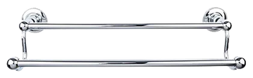 Edwardian Bath 18'' Double Towel Bar - Beaded Backplate ED7PCA Polished Chrome