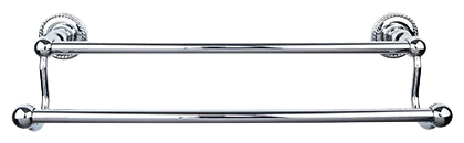 Edwardian Bath 18'' Double Towel Bar - Rope Backplate ED7PCF Polished Chrome