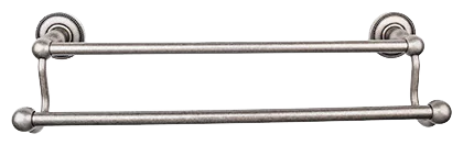 Edwardian Bath 24'' Double Towel Bar - Beaded Backplate ED9APA Antique Pewter