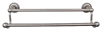 Edwardian Bath 24'' Double Towel Bar - Rope Backplate ED9APF Antique Pewter