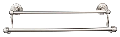 Edwardian Bath 24'' Double Towel Bar - Beaded Backplate ED9BSNA Brushed Satin Nickel