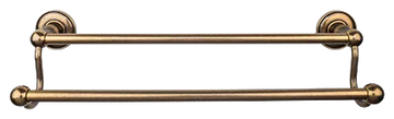 Edwardian Bath 24'' Double Towel Bar - Plain Backplate ED9GBZD German Bronze