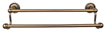Edwardian Bath 24'' Double Towel Bar - Ribbon Backplate ED9GBZE German Bronze