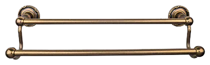 Edwardian Bath 24'' Double Towel Bar - Ribbon Backplate ED9GBZE German Bronze