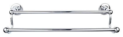 Edwardian Bath 24'' Double Towel Bar - Beaded Backplate ED9PCA Polished Chrome