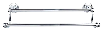 Edwardian Bath 24'' Double Towel Bar - Beaded Backplate ED9PCA Polished Chrome