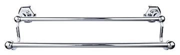 Edwardian Bath 24'' Double Towel Bar - Hex Backplate ED9PCB Polished Chrome