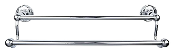 Edwardian Bath 24'' Double Towel Bar - Ribbon Backplate ED9PCE Polished Chrome