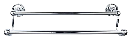 Edwardian Bath 24'' Double Towel Bar - Ribbon Backplate ED9PCE Polished Chrome