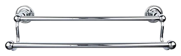 Edwardian Bath 24'' Double Towel Bar - Rope Backplate ED9PCF Polished Chrome