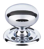 Victoria Knob 1 1/4 Inch w/Backplate in Polished Chrome M1890