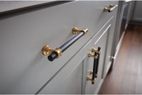 Dakota Bit Appliance Pull 18 Inch Flat Black and Honey Bronze M2788