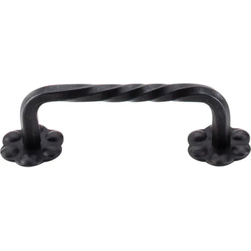 Normandy Thin Twist D-pull backplate 3 5/32'' cc M647 Patina Black