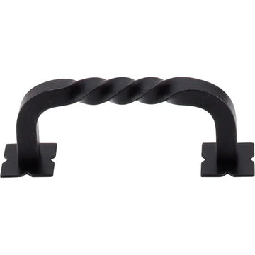 Normandy Twist D-pull backplates 3'' cc M710 Patina Black