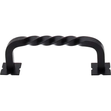 Normandy Twist D-pull backplates 3 3/4'' cc M713 Patina Black