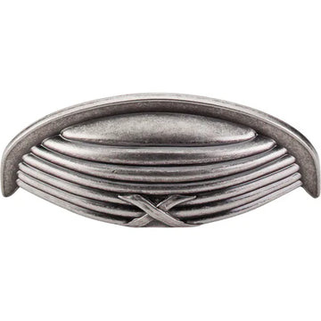 Edwardian Ribbon & Reed Cup Pull 3'' cc M938 Antique Pewter