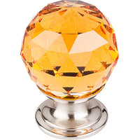 Amber Crystal Knob 1 1/8'' Base