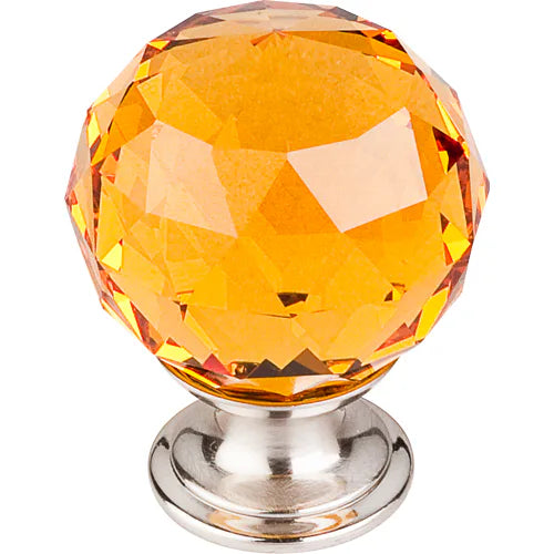 Amber Crystal Knob 1 3/8'' Base