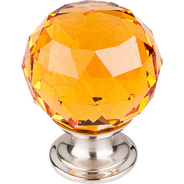 Amber Crystal Knob 1 3/8'' Base