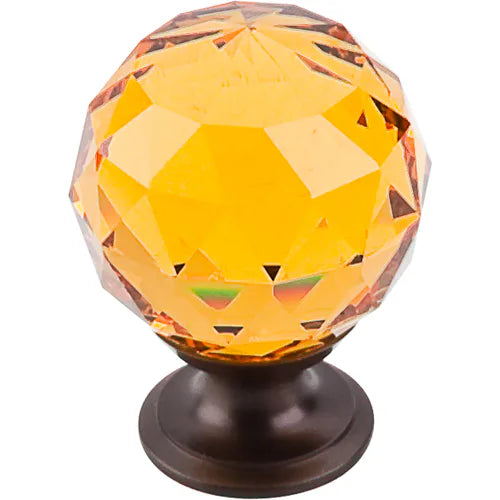 Amber Crystal Knob 1 3/8'' TK112ORB Oil Rubbed Bronze Base
