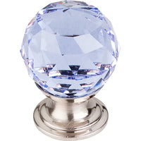 Light Blue Crystal Knob 1 1/8'' Base