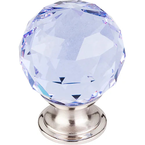 Light Blue Crystal Knob 1 3/8'' Base