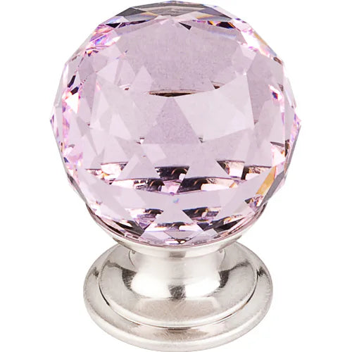 Pink Crystal Knob 1 1/8'' Base