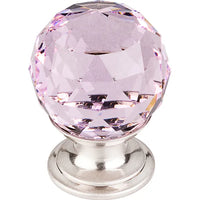 Pink Crystal Knob 1 1/8'' Base