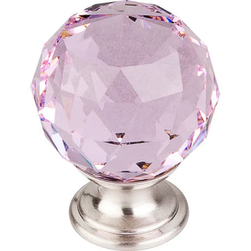 Pink Crystal Knob 1 3/8'' Base
