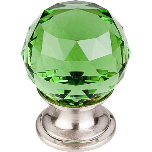 Green Crystal Knob 1 1/8'' Base