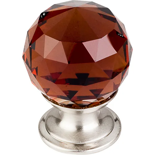 Wine Crystal Knob 1 1/8'' Base