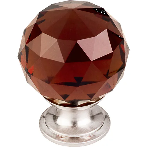Wine Crystal Knob 1 3/8'' Base