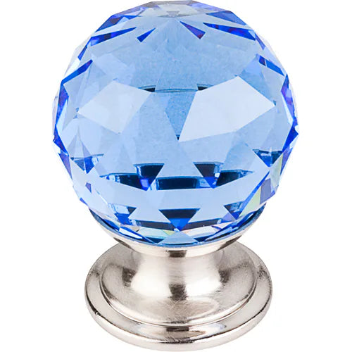 Blue Crystal Knob 1 1/8'' Base