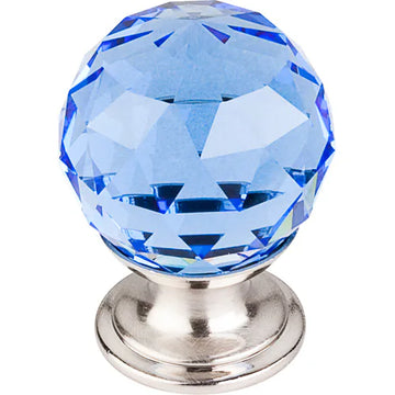 Blue Crystal Knob 1 1/8'' Base