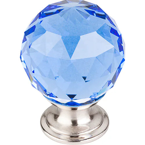 Blue Crystal Knob 1 3/8'' Base