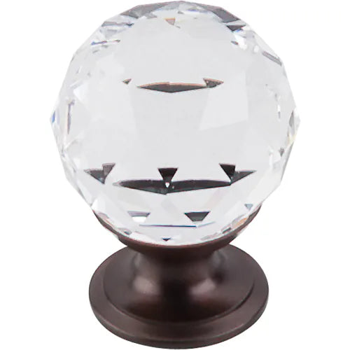 Clear Crystal Knob 1 1/8'' TK125ORB Oil Rubbed Bronze Base