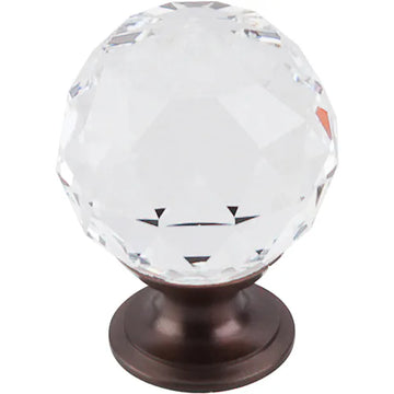 Clear Crystal Knob 1 3/8'' TK126ORB Oil Rubbed Bronze Base