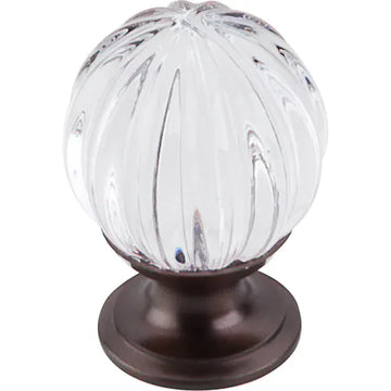 Clear Melon Crystal Knob 1 1/8'' TK127ORB Oil Rubbed Bronze Base