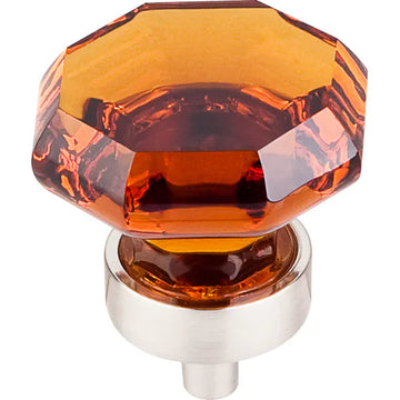 Wine Octagon Crystal Knob 1 3/8'' Base