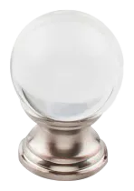 Serene Clarity Clear Glass Round Knob 1'' Base