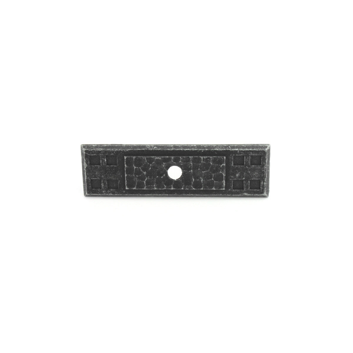 Arts & Crafts Collection Backplate Knob 3-1/2'' x 1'' Vibra Pewter Finish P7313-SPA/VP